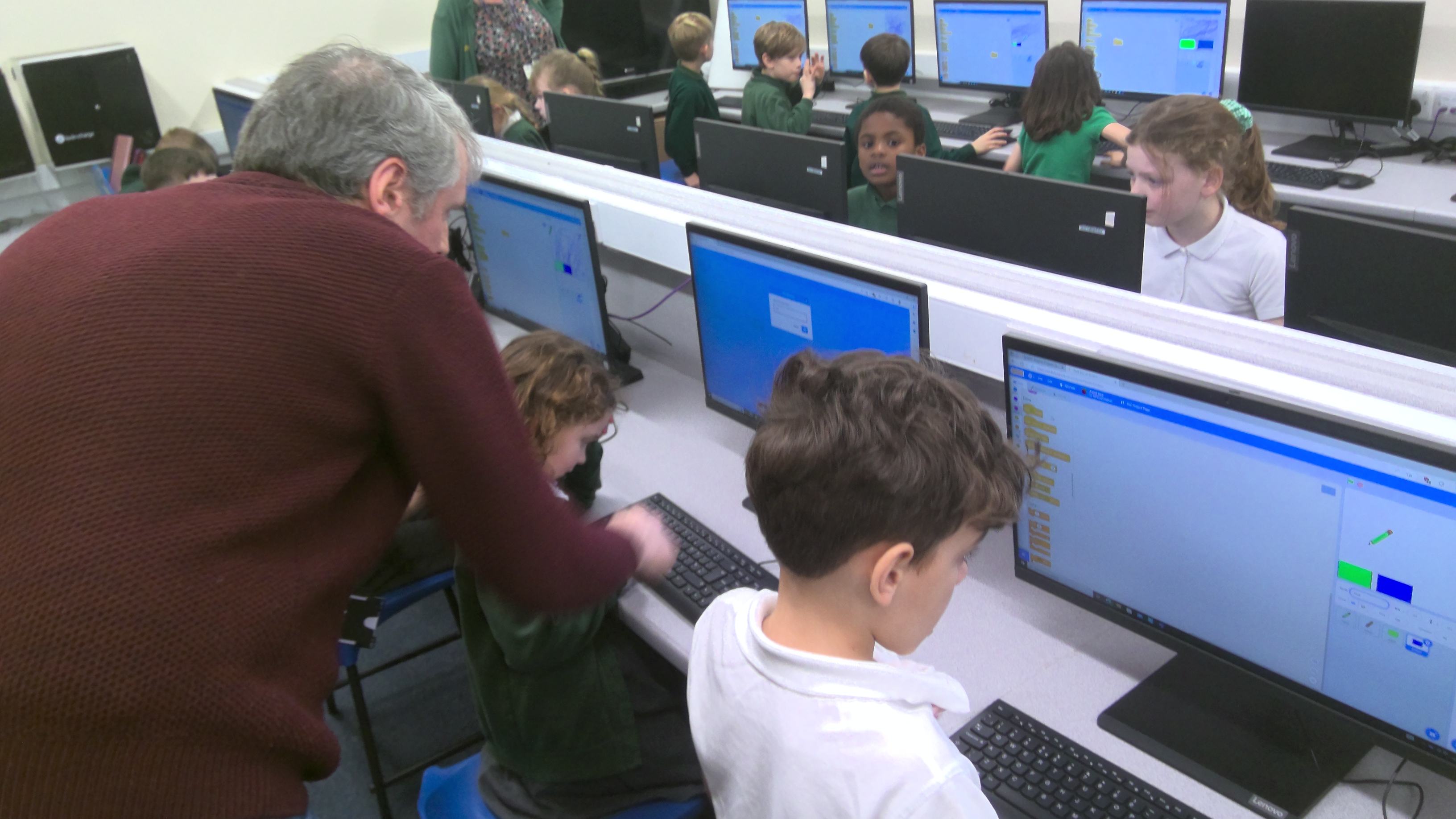 Children using computers